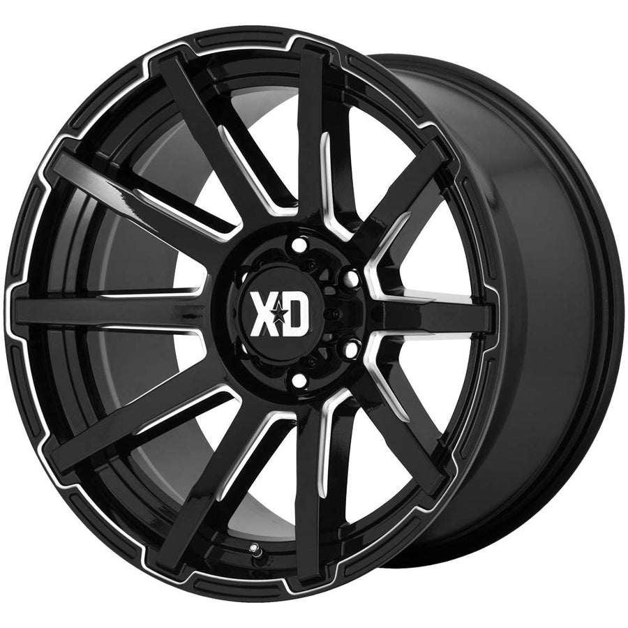 XD Wheels Xd847 Gloss Black Milled Wheel Outbreak with Alloy Steel (16 x 8. inches /6 x 72 mm, 10 mm Offset)