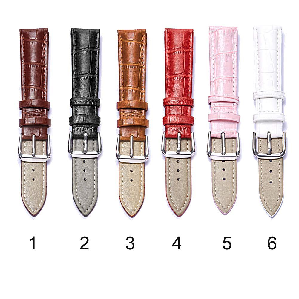Quality Kathleen0 Leather Watch Wrist Straps Replacement Wristband Accessory Band 12-24mm(16mmPink)