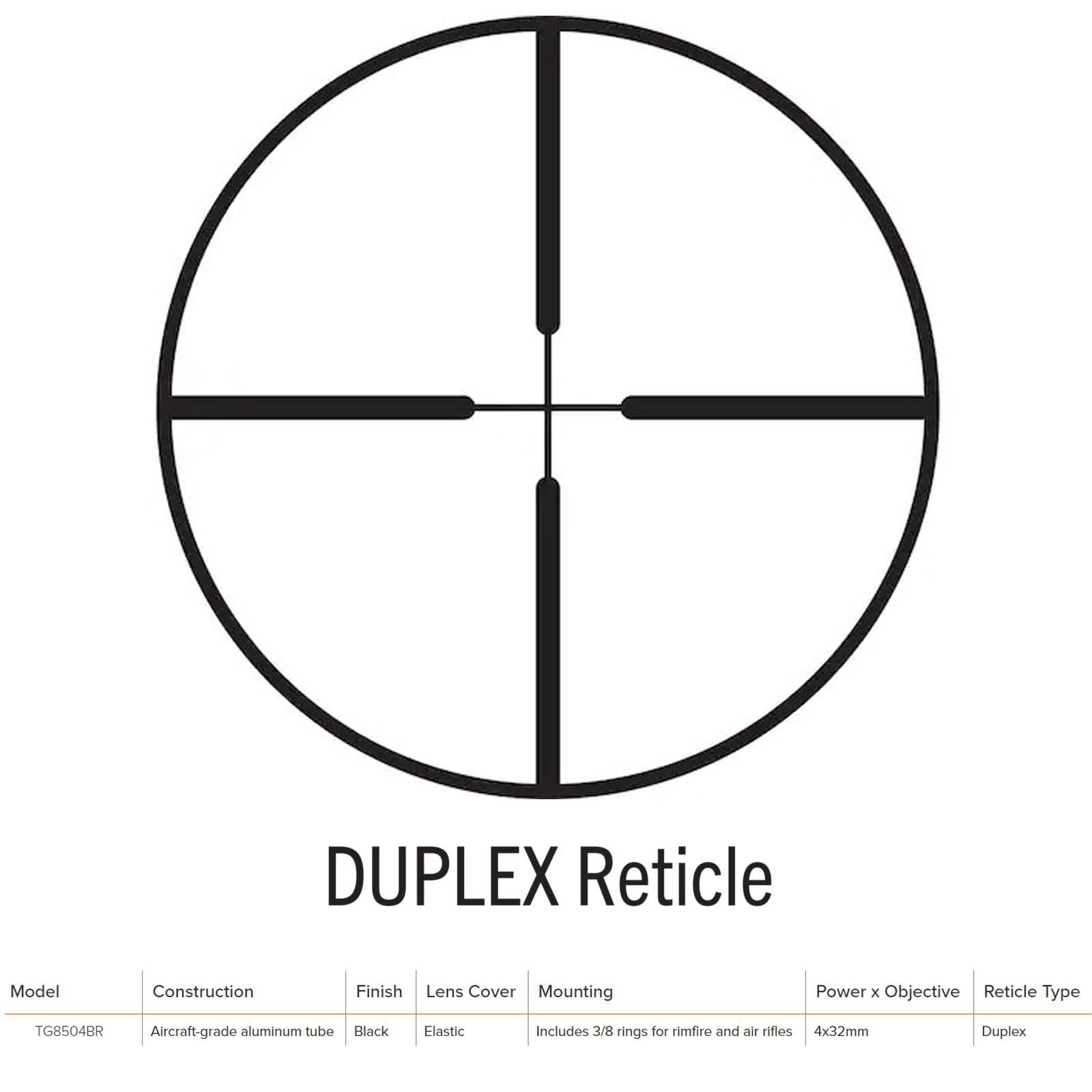 4x32MM TRUGLO Compact Tactical Hunting Shooting Durable Waterproof Fogproof Scratch-Resistant Aluminum Tube Duplex Reticle Riflescope with Weaver-Style 3/8 Mount & Lens Covers Included,Black