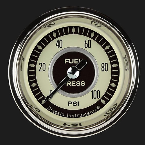 Nostalgia Classic Instruments NT146SHC 2-1/8" Fuel Pressure Gauge 100 PSI Electric