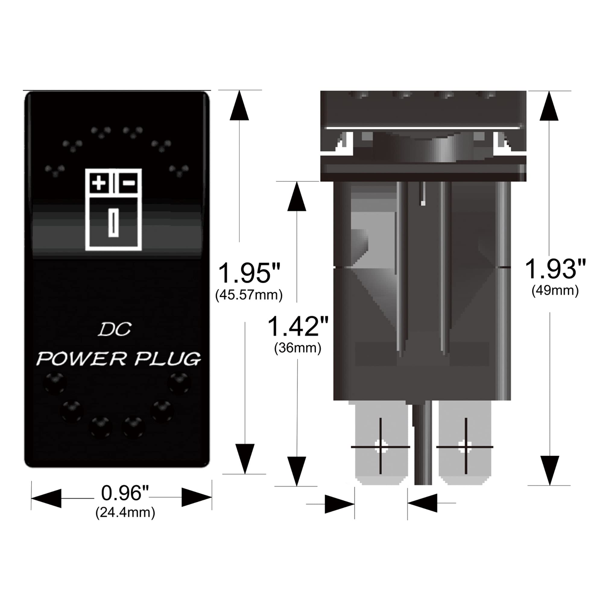 Rocker Switch Bulldog Winch 20319- DC Power Plug