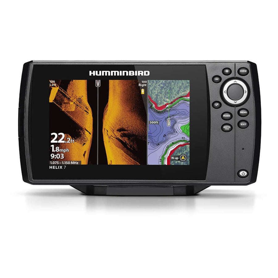 Humminbird G4 Helix 7 GPS Fish Finder with Transducer, MEGA Side Imaging