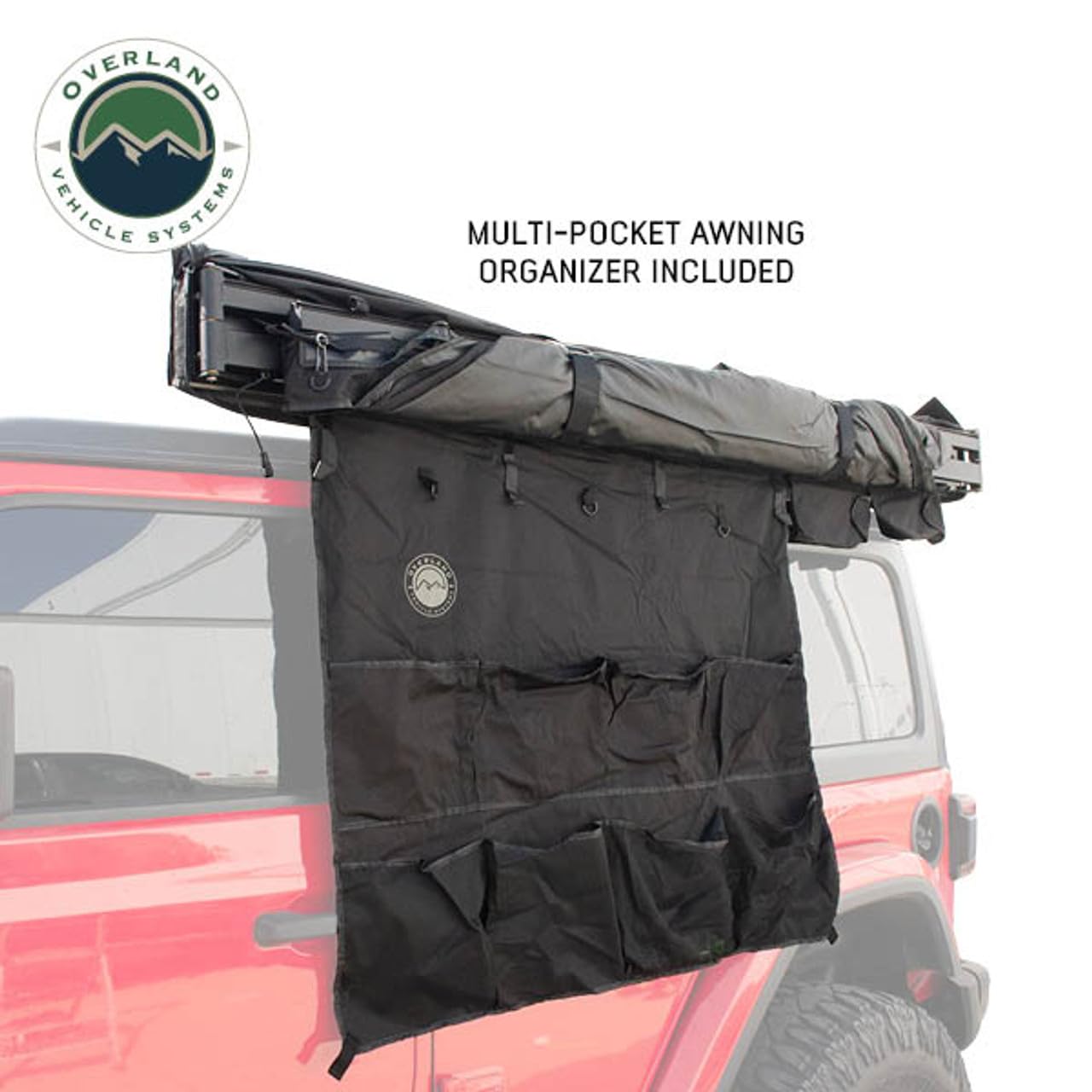 XD Nomadic 180 Awning Overland Vehicle Systems with Built in LED Lighting | Black Out Body and Trim | Includes Black Travel Bag