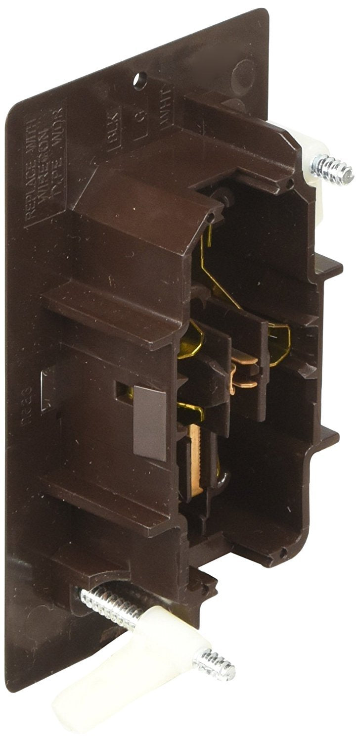 AC Self-Contained RV Designer Dual Outlet with Cover Plate S815 - 15 Amp 125 VAC Power Outlet Receptacle for RVs & Motorhomes - Brown - Safe & Simple Design - Dual Slots - OEM Use