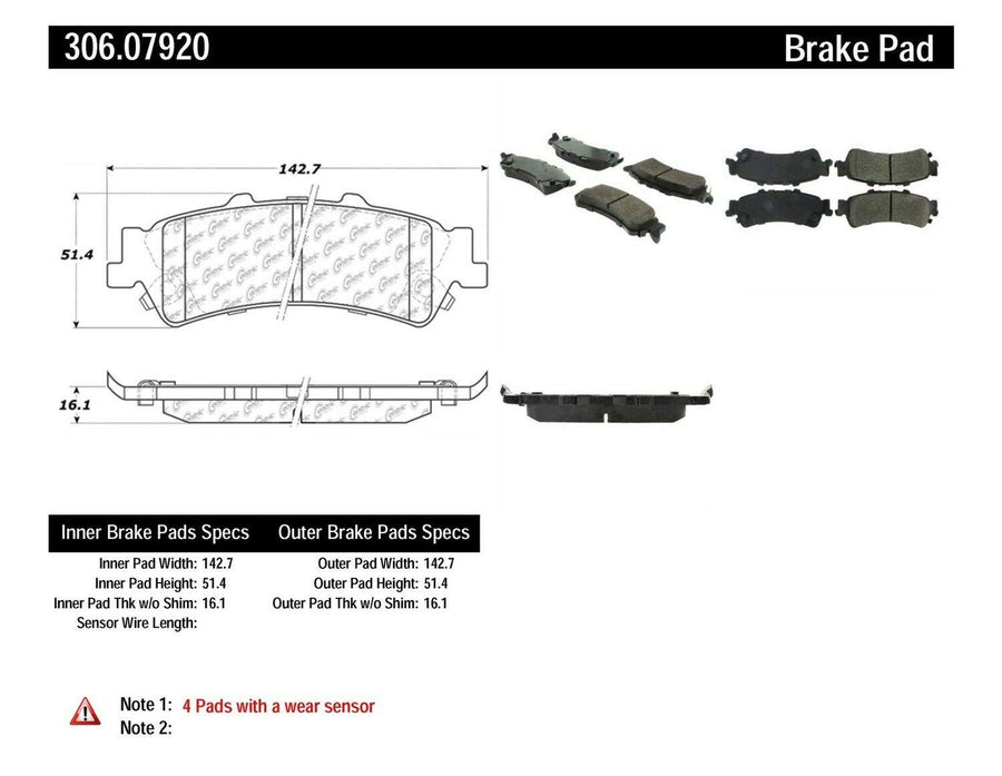 306.07920 Centric Disc Brake Pad