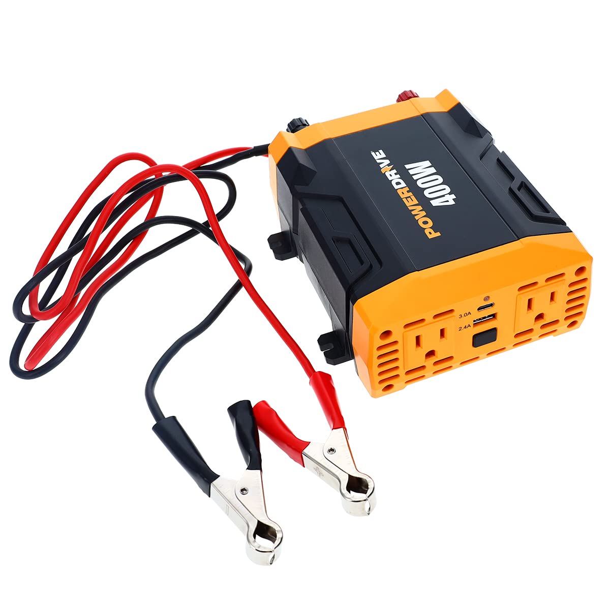 PowerDrive 400 Watt PWD400 Power Inverter 12v DC to 110v AC with 2 Outlets and 2 Ports