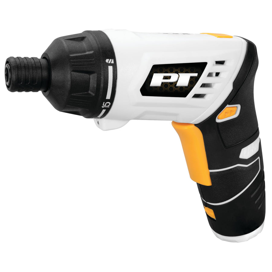 4V Li-Ion Performance Tool W7730 Folding Screwdriver w/LED Light - 1/4 in. Drive, USB-C Charging, Extensions Included, Gray/Yellow