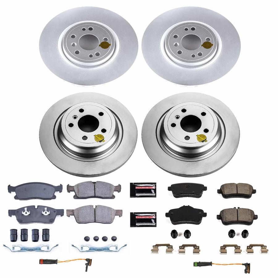 Power Stop Z23 Evolution Brake Kit-Rotors and Carbon-Fiber Ceramic Brake Pads Front and Rear For Mercedes-Benz GLE350 2018 [Model Specific]