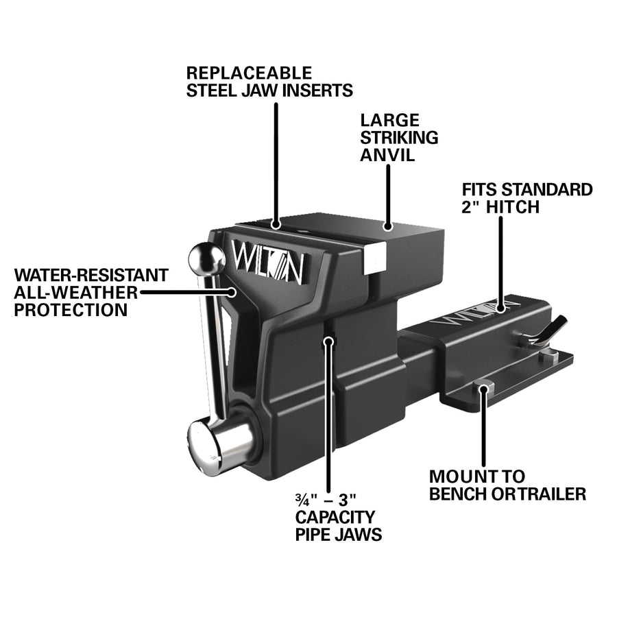 ATV Wilton All-Terrain Vise, 6" Jaw Width, 5-3/4" Max Jaw Opening, 5" Throat (10010)