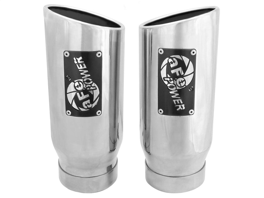 MACH Force-Xp aFe Power 49T40506-P12 Clamp-on Polished Pair Exhaust Tip 409 Stainless Steel