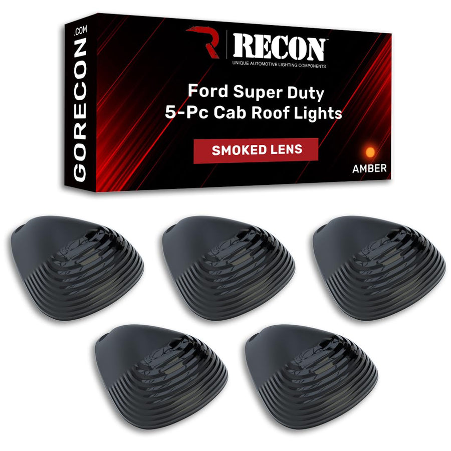264142BK RECON - Ford Super Duty Smoked Cab Roof Light Lenses Only