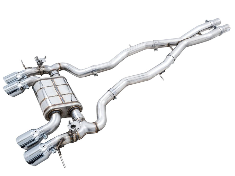AWE Catback Exhaust SwitchPath for BMW G8X M3/M4 - Chrome Silver Tips - 3025-43480