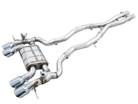 AWE Catback Exhaust SwitchPath for BMW G8X M3/M4 - Chrome Silver Tips - 3025-43480