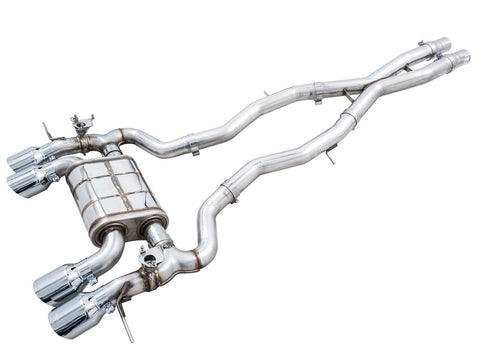 AWE Catback Exhaust SwitchPath for BMW G8X M3/M4 - Chrome Silver Tips - 3025-43480