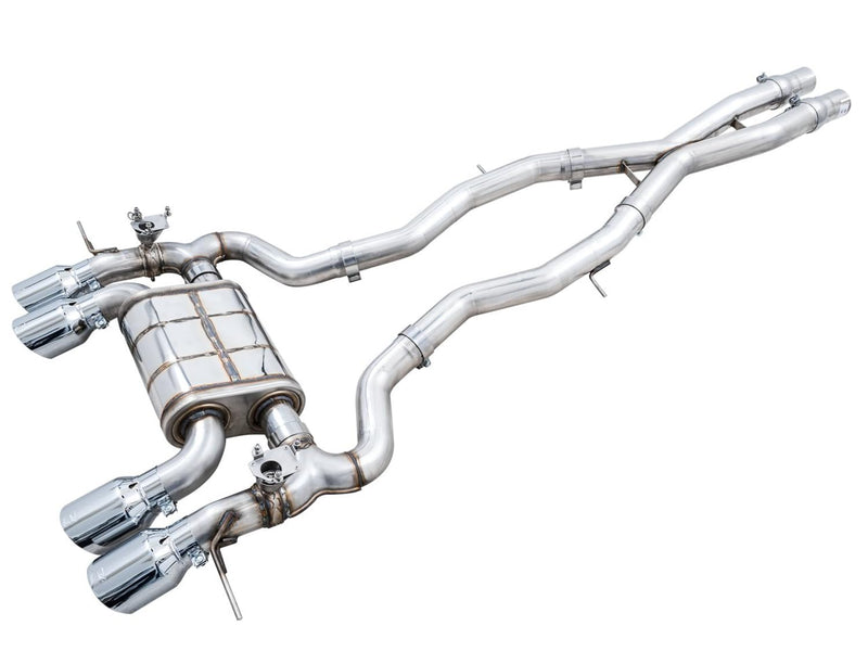AWE Catback Exhaust SwitchPath for BMW G8X M3/M4 - Chrome Silver Tips - 3025-43480