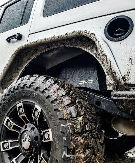 INFEND-01RB | DV8 Offroad | Inner Fender Liner for 07-18 Wrangler JK | Rear Wheel Wells | Aluminum Construction | Black Powder Coat