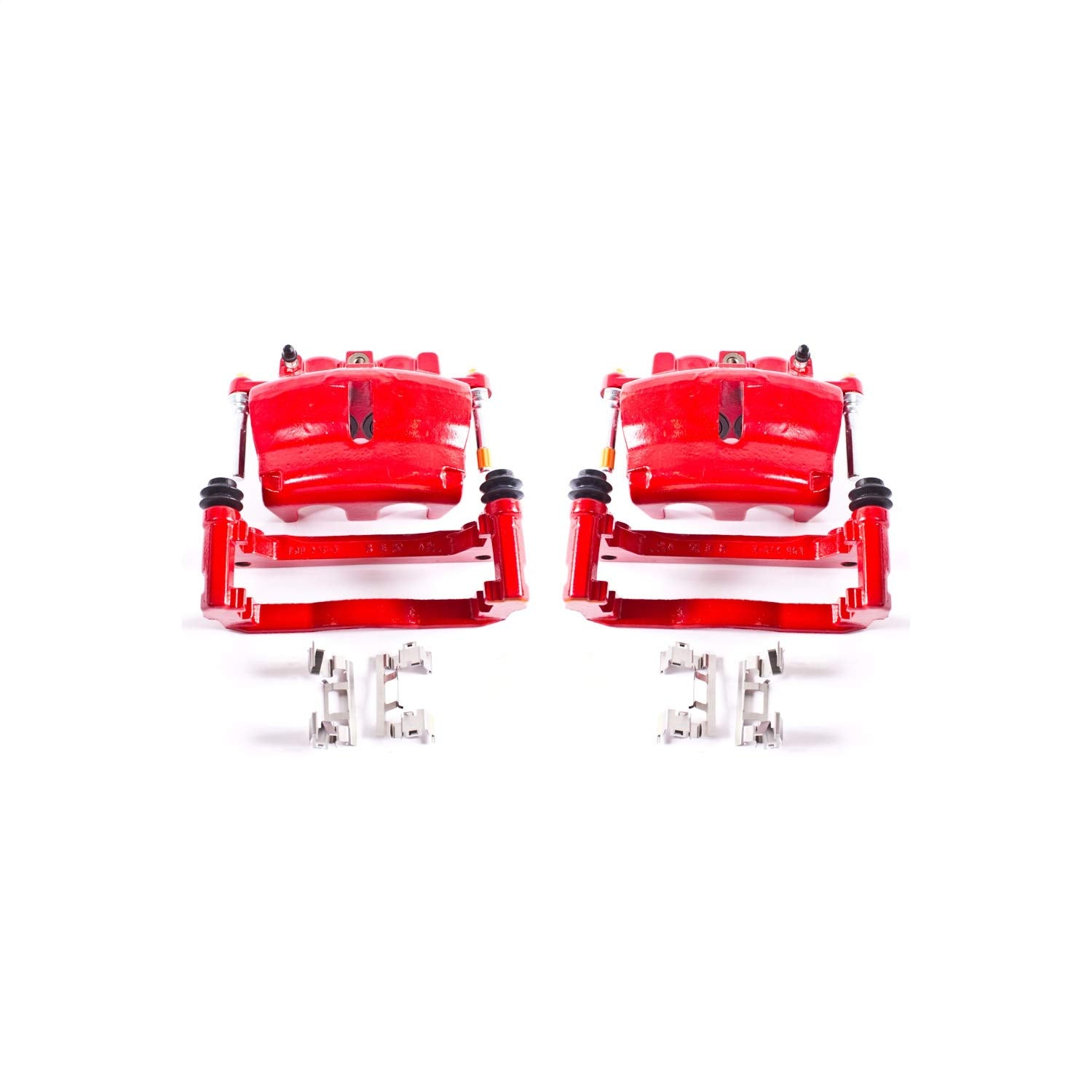 Power Stop Front S5004 Pair of Calipers High-Temp Red Powder Coated for Enclave, Rainier, Trailblazer, Traverse, Acadia, Acadia Limi, Envoy, Envoy, Saab 9-7x, Outlook [Model Specific]