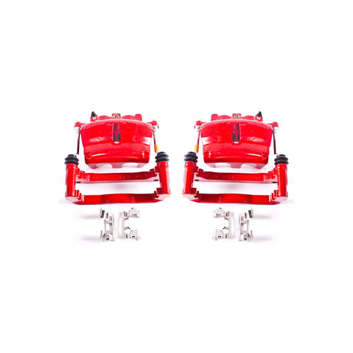 Power Stop Front S5004 Pair of Calipers High-Temp Red Powder Coated for Enclave, Rainier, Trailblazer, Traverse, Acadia, Acadia Limi, Envoy, Envoy, Saab 9-7x, Outlook [Model Specific]