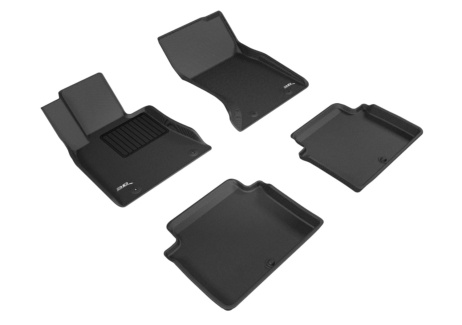 Kagu 3D MAXpider Custom Fit Floor Mat (Black) Compatible with Genesis G80 AWD 2017-2020 - Full Set