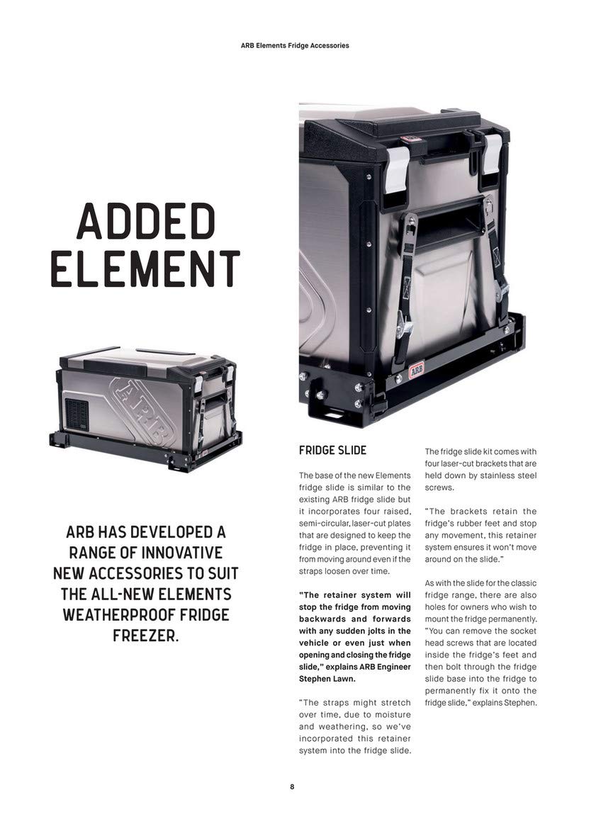 Fridge Freezer Slide ARB 10900040 Exclusively for ARB 10810602 Elements 63QT Weatherproof Ideal to gain Access to Food and Drinks