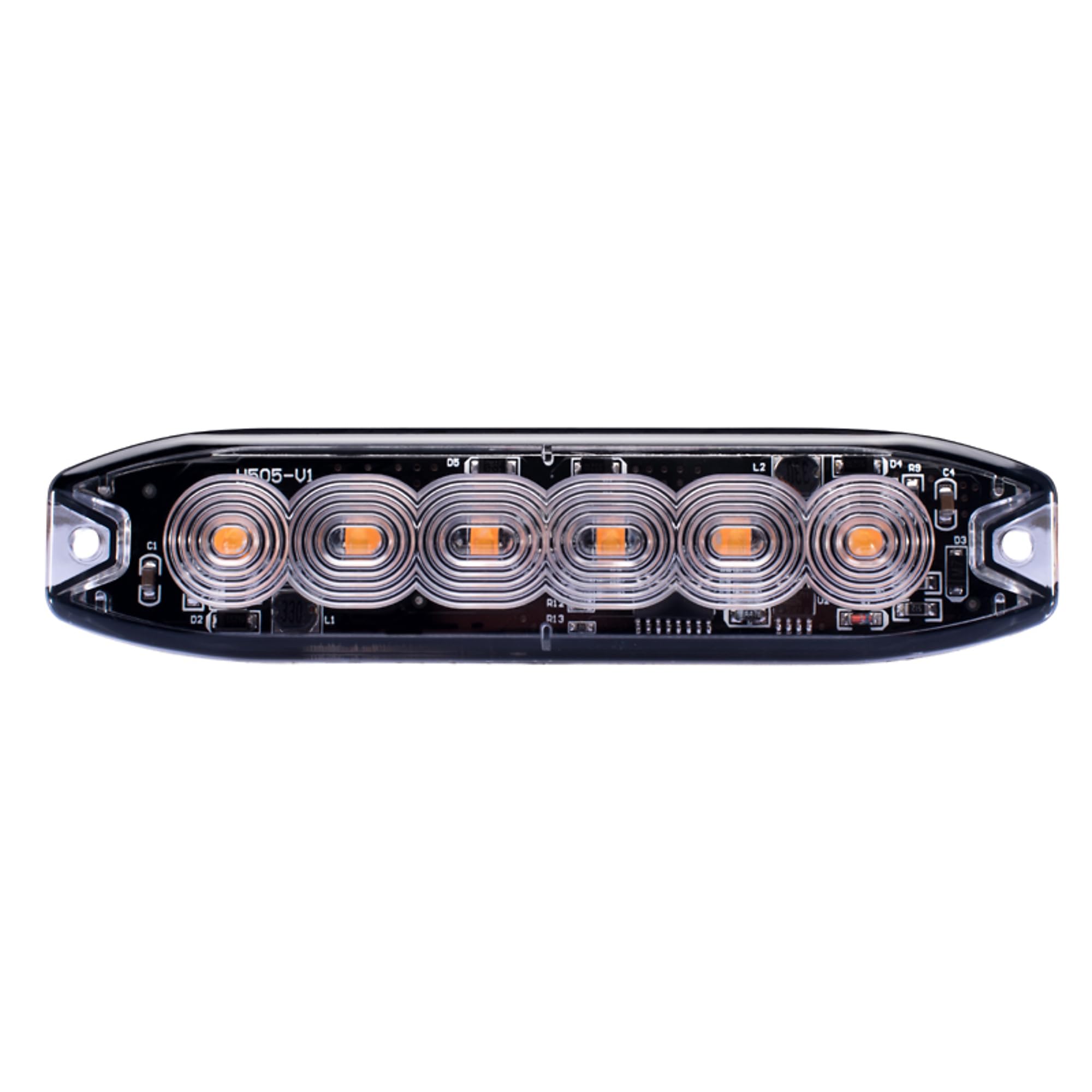 Race Sport Lighting Strobe RS3020CSP Pro Series WHITE-AMBER 6-LED Ultra thin style marker strobes with stylish clear lens face - Self Strobing pattern settings