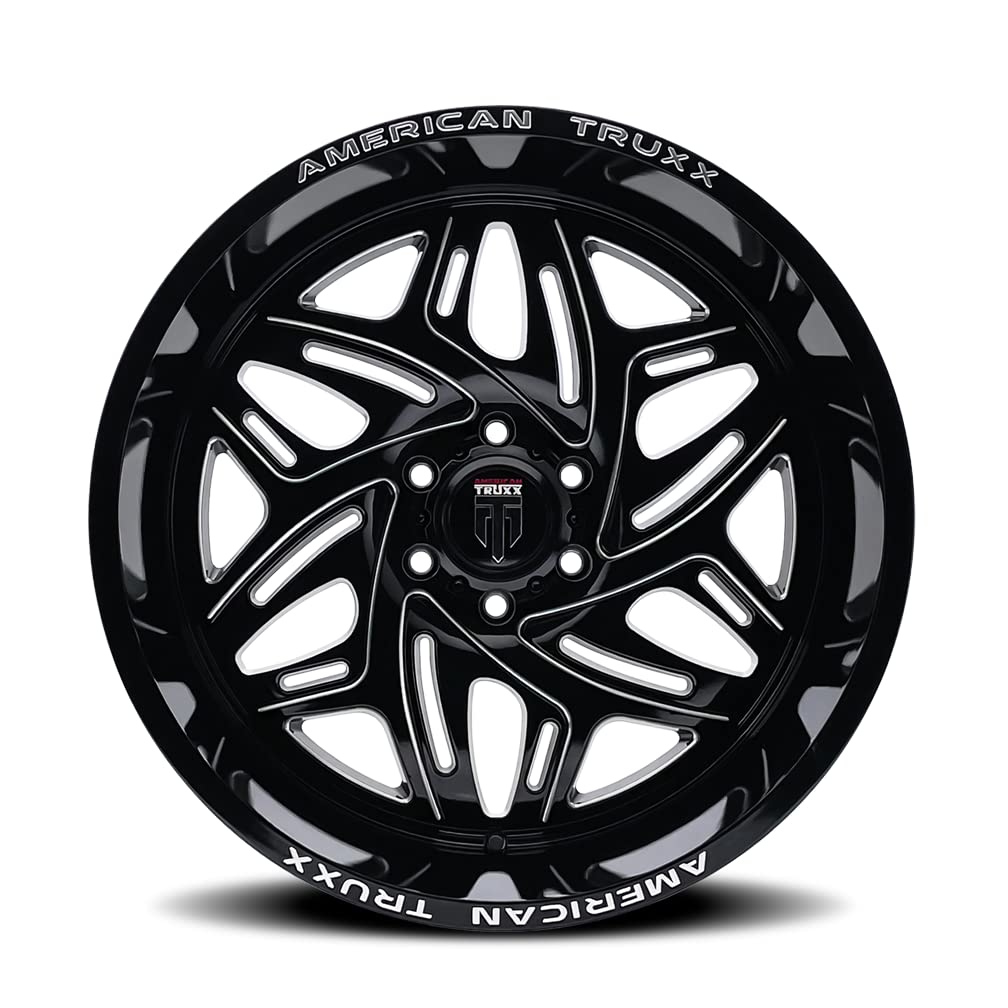 AT1914 American Truxx EUPHORIA Black Wheel Milled (20 x 10. inches /5 x 127 mm, -19 mm Offset)