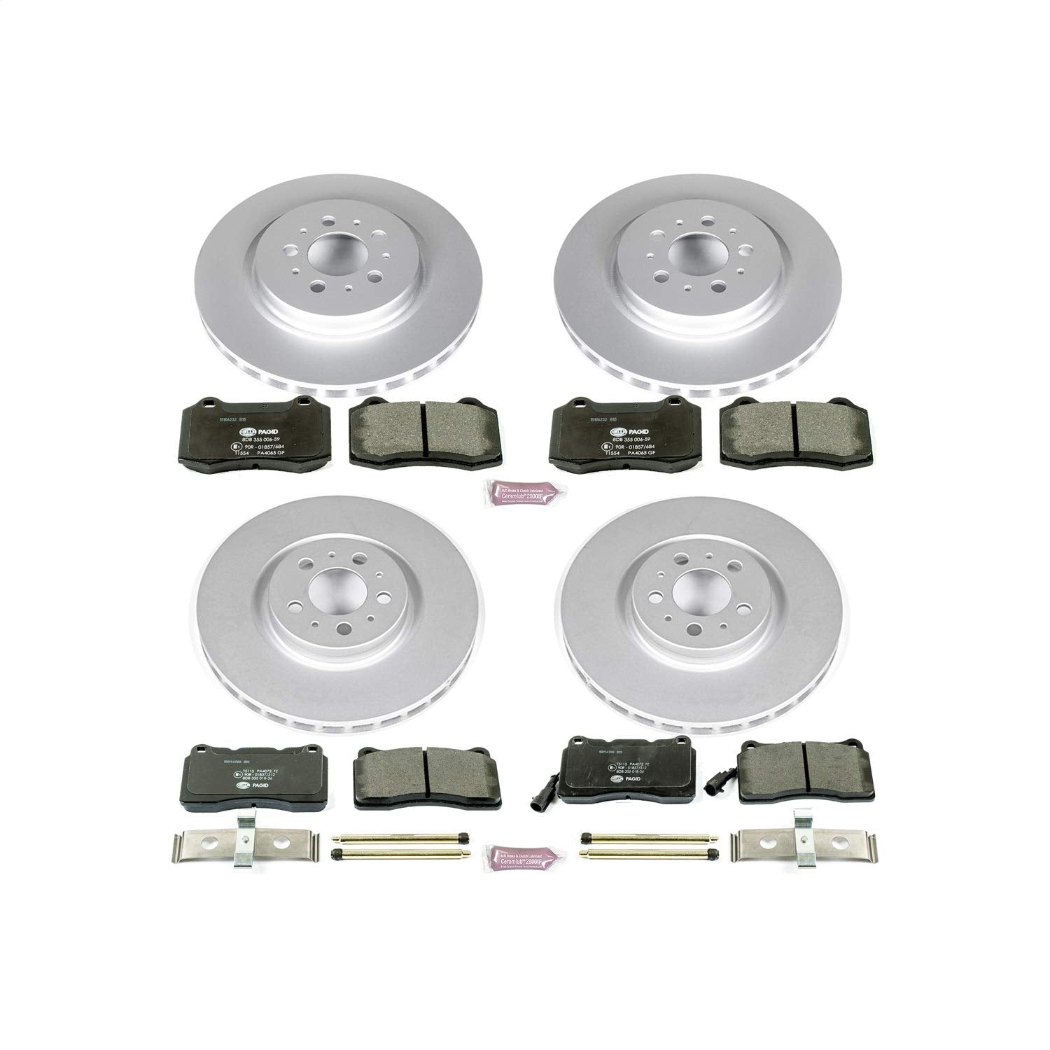 Power Stop ESK4316 Euro-Stop Brake Kit Front & Rear For Volvo V70 2004-2007 [Model Specific]
