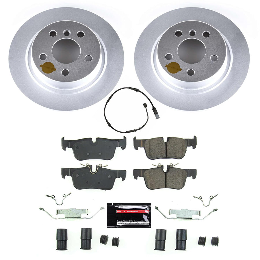 Power Stop Z23 Rear Coated Rotor Kit-Coated Brake Pads, Carbon Ceramic Rotors