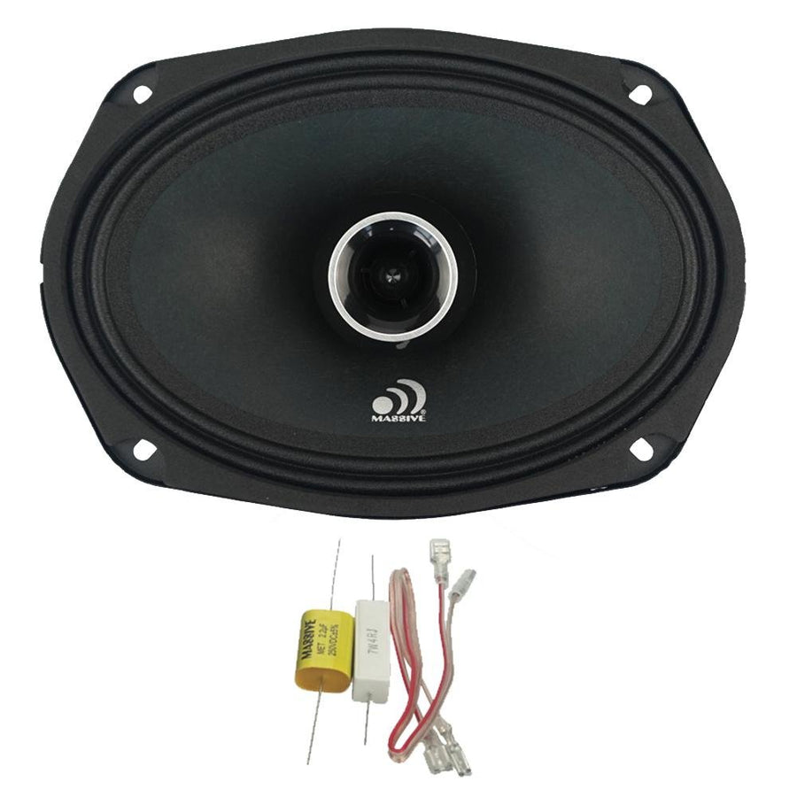 P69X V2 Massive Audio | 6x9 Pro Audio Coaxial Speakers | 140W RMS / 280W Max | High SPL Mid-Range & Compression Tweeter | 4 Ohm | Loud Motorcycle/UTV/Car Audio Upgrade
