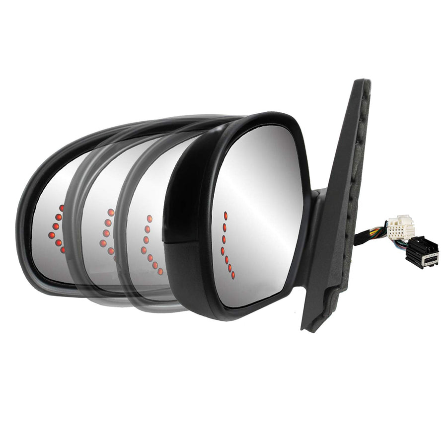 Fit System Driver Side Mirror for Silverado/Sierra 1500, 2500, 3500, Avalanche, Suburban, Tahoe, Yukon/Denali/XL, Silverado/Sierra Hybrid, Arrow Signal, Memory, Power Fold, Heated Power (62152G)