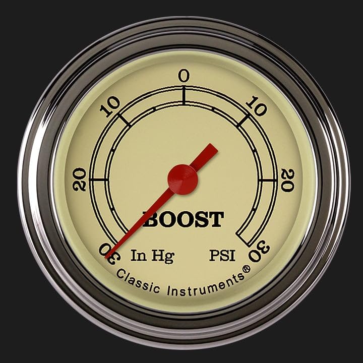 VT141SLF Classic Instruments Vintagel 2-1/8" Boost Vacuum Gauge Electric