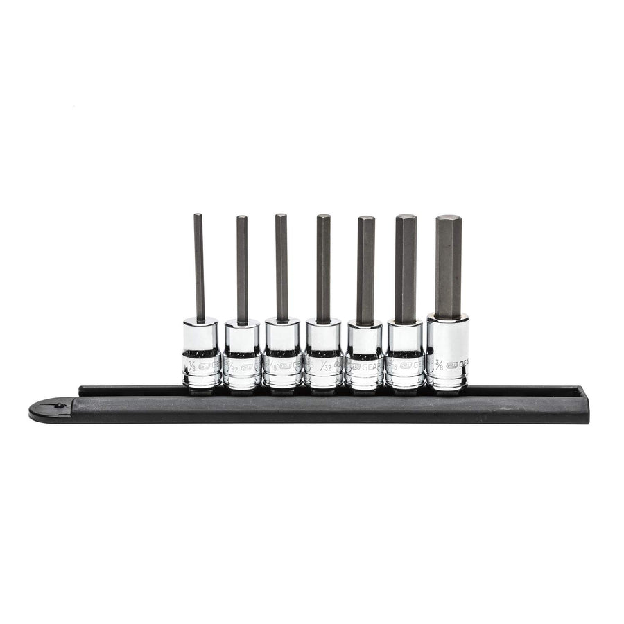 7 Pc. GEARWRENCH 3/8" Drive Mid-Length Hex Bit Socket Set, SAE - 82529