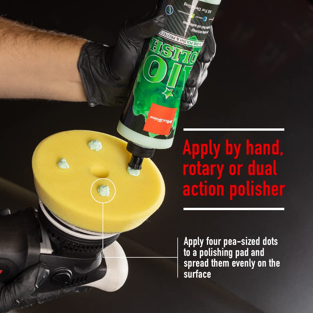 All-in-One Maxshine Polish & Protect 16oz - Ultimate Paint Correction & Sealant Protection - Fast, Easy, High-Gloss Finish, Scratch & Swirl Remover - Premium Auto Detailing Accessories & Supplies