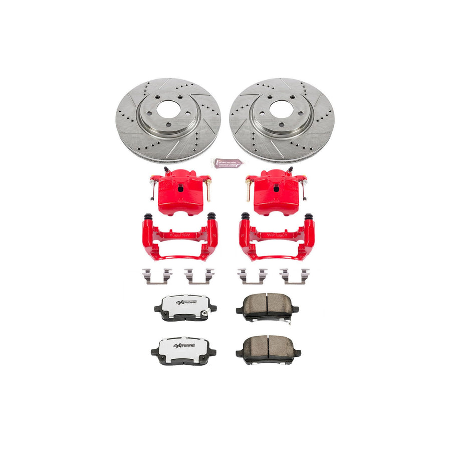 Power Stop Front KC1610A-26 Z26 Street Warrior Brake Kit Chevrolet Pontiac Saturn For Chevrolet Malibu 2004-2008, Pontiac G6 2005-2008, Saturn Aura 2007-2008 [Model Specific]