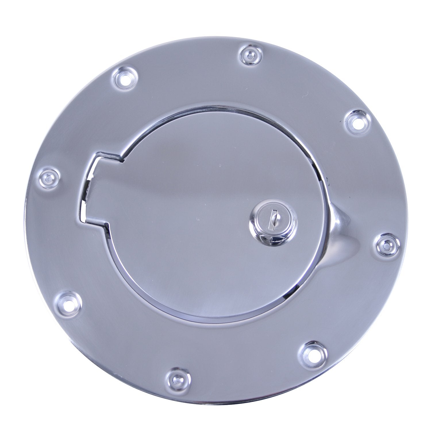 Gas Cap Door, Locking, Rugged Ridge Stainless Steel | 11134.04 | Fits 1997-2006 Jeep Wrangler TJ