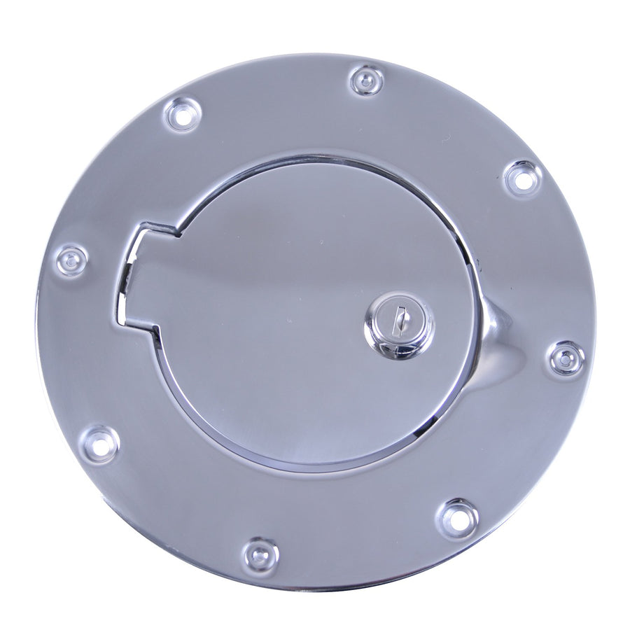 Gas Cap Door, Locking, Rugged Ridge Stainless Steel | 11134.04 | Fits 1997-2006 Jeep Wrangler TJ
