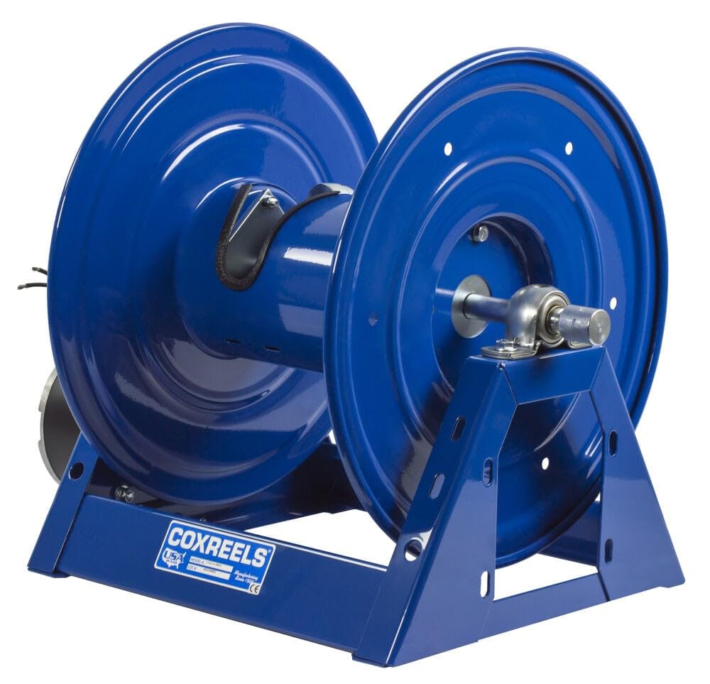 Electric 12V DC Coxreels 1125-4-100-E Motor Rewind Hose Reel: 1/2" I.D., 100' hose capacity, less hose, 3000 PSI