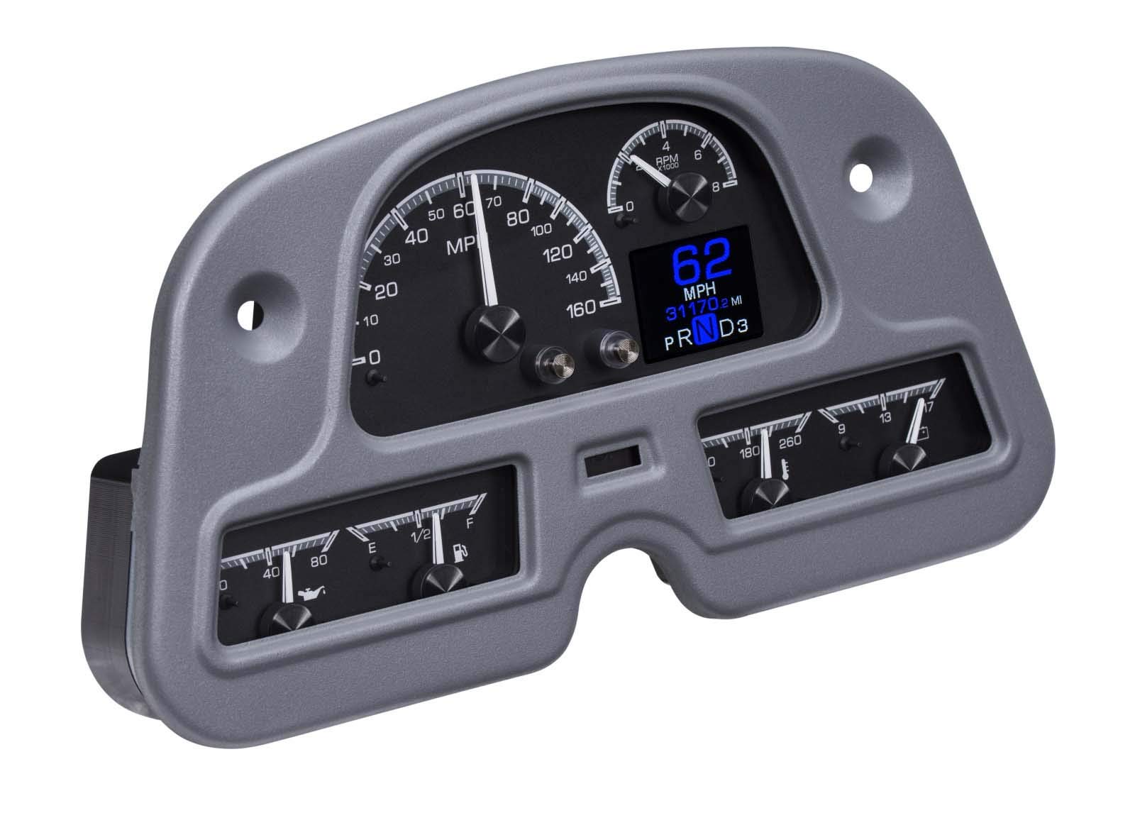 Dakota Digital HDX-62T-FJ-K Dash Gauge System Compatible with 1962-84 Toyota FJ Customizable Black Alloy