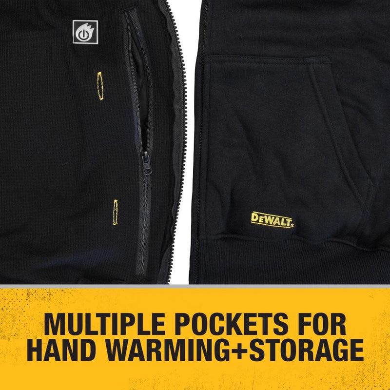DEWALT 20V/12V MAX Bare Hooded Heated Jacket, Black, Medium DCHJ067B-M