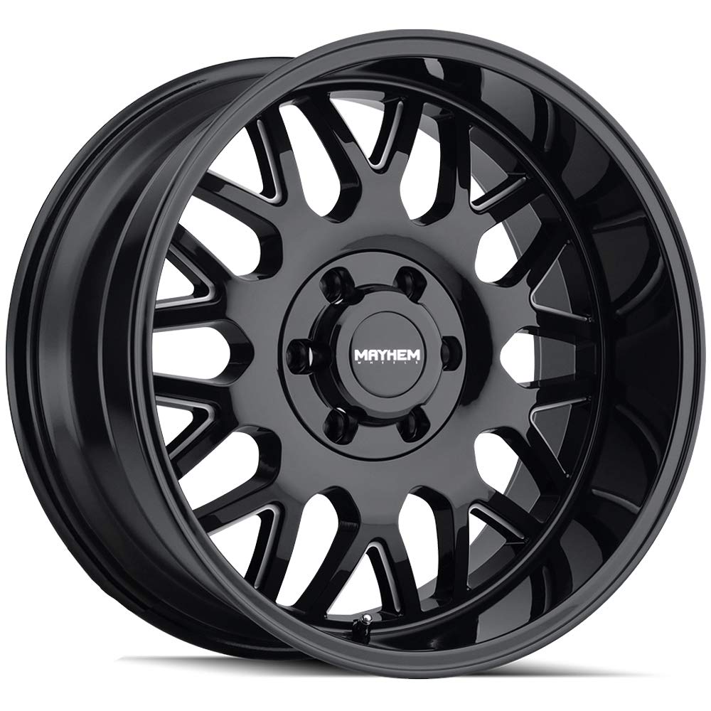 20x10 MAYHEM TRIPWIRE (8110) 8x165.1-19et mm Gloss Black/Milled Spokes Wheel