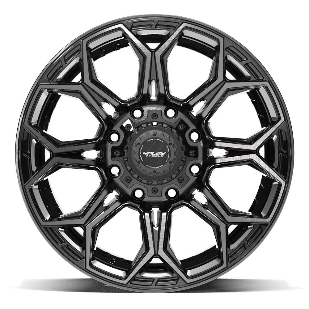 20 Inch 4PLAY Wheels Rim 4P83 Fits 8x170 20x9 Gloss Black Brushed with Tinted Clear (1)