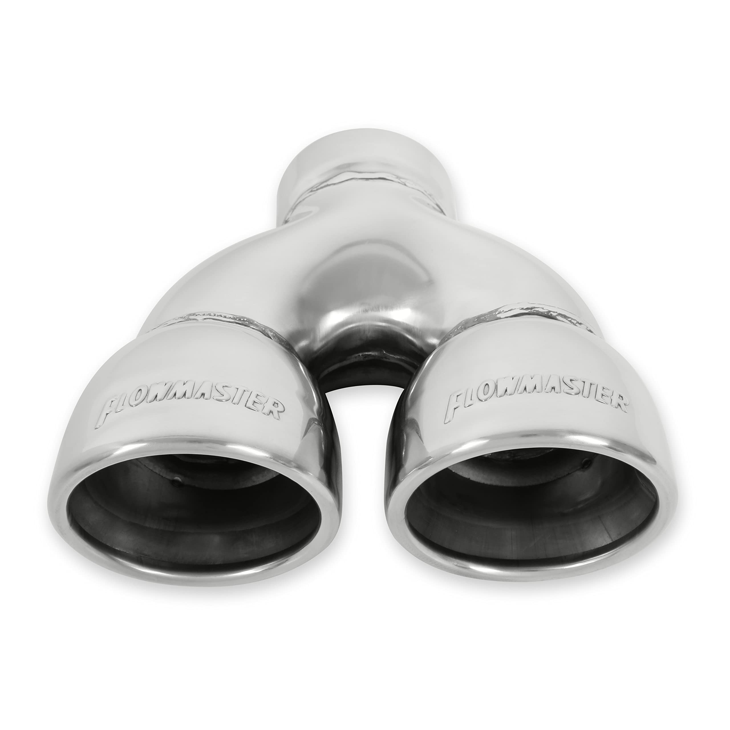 Flowmaster Exhaust Tip 15369 Dual 3.5 Inch Rolled Angle Cut Polished 304 Stainless Steel Fits 2.50 Inch Tubing Weld On