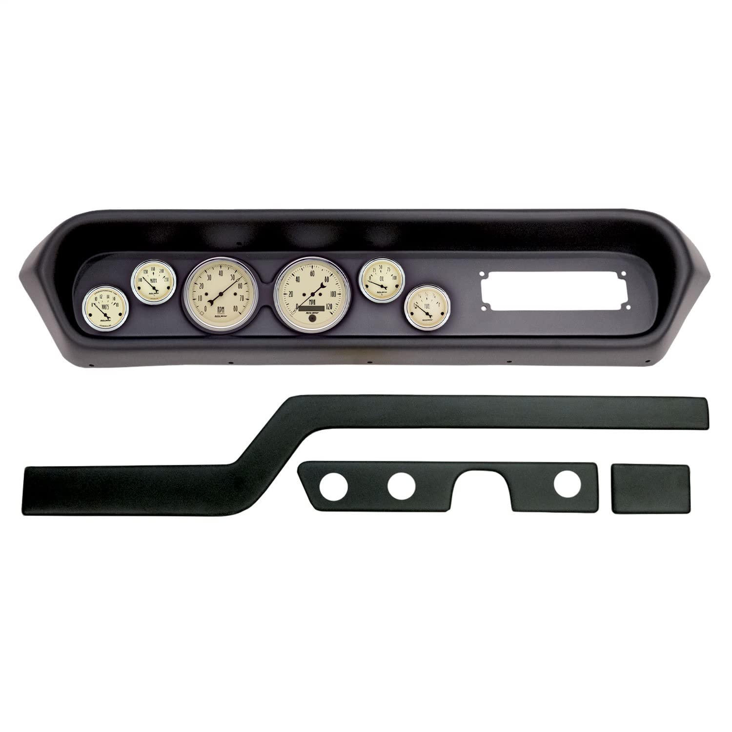 AutoMeter Dash Kit Direct Fit, (3 3/8" X2, 2 1/16" X4), Pontiac GTO/Lemans 64-65, Antique Beige (2108-02)