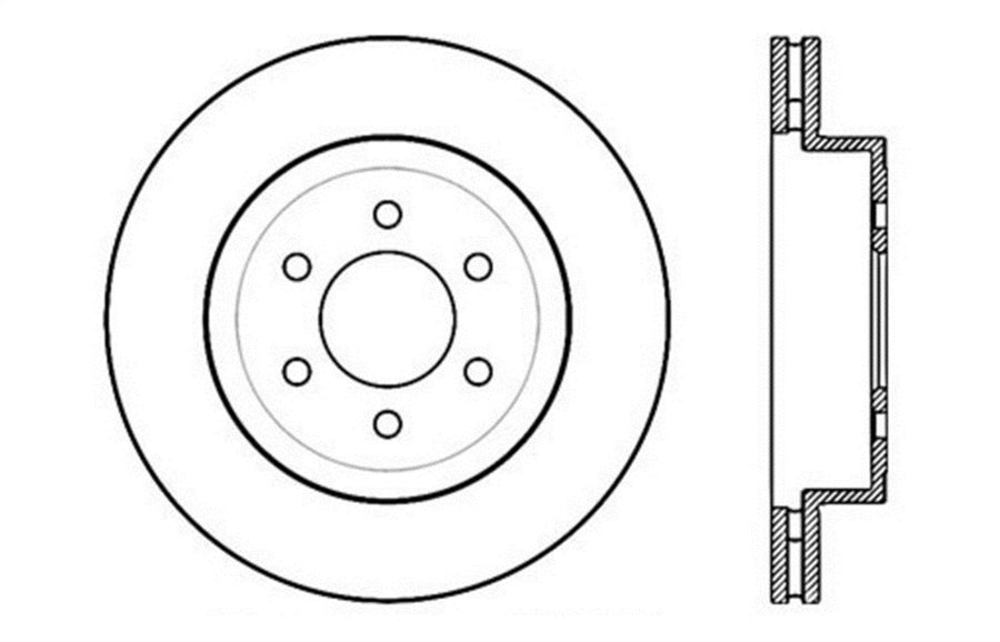 Sport StopTech 128.67057L Cross Drilled Brake Rotor; Front Left