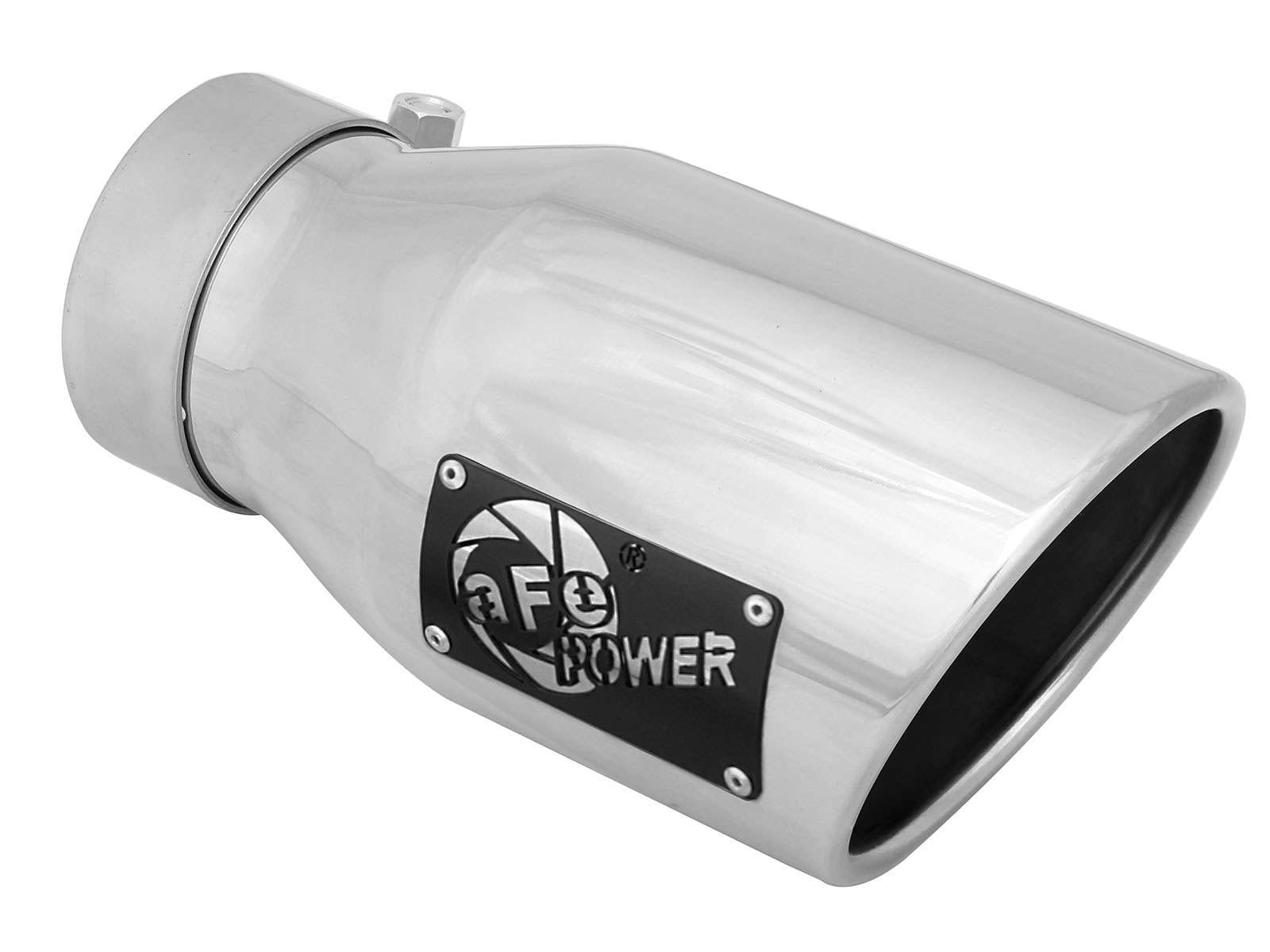 3" Inlet aFe Power 49T30451-P09 x 4-1/2" Outlet x 9" Length Stainless Steel Polished Bolt-On Exhaust Tip