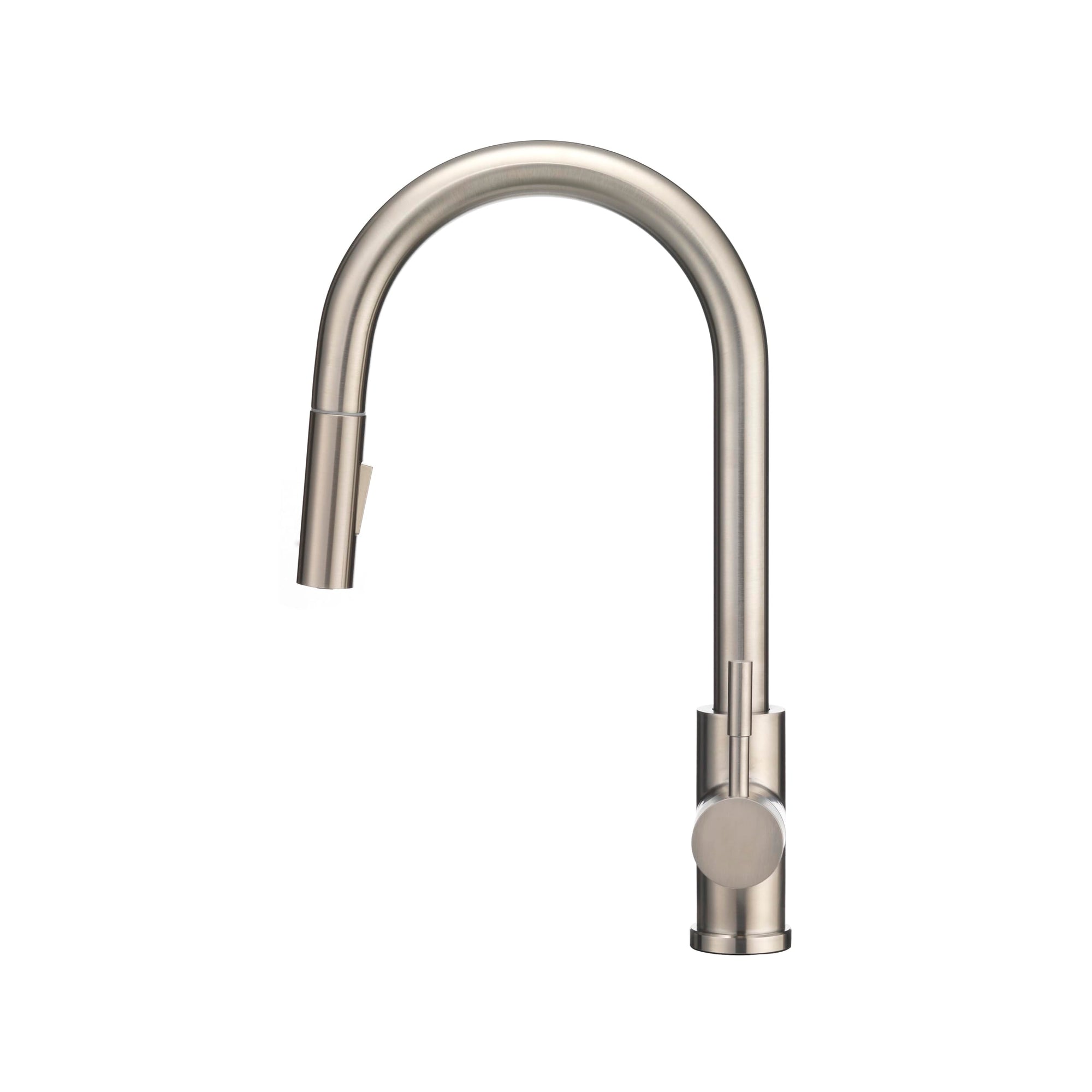 Dura Faucet Streamline RV Single Handle Pull-Down Kitchen Sink Faucet - Optional Deck Plate (Satin Nickel)