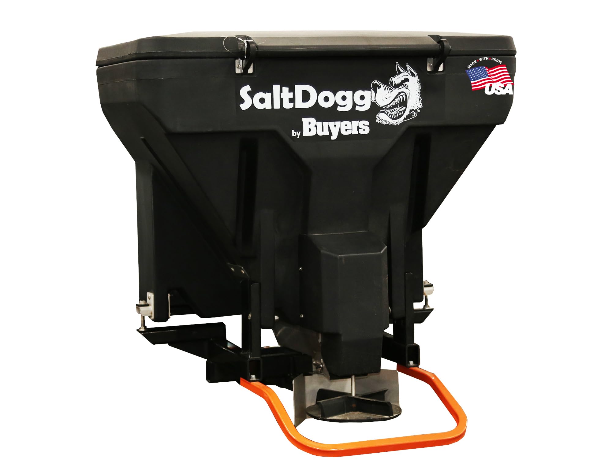 Buyers Products TGS07 Saltdogg Tailgate Salt Spreader, Made In The USA, 11 cu ft/825lb Capacity, Horizontal Auger Feed, Commerial Salt Spreader With Ground or Truck Bed Loading