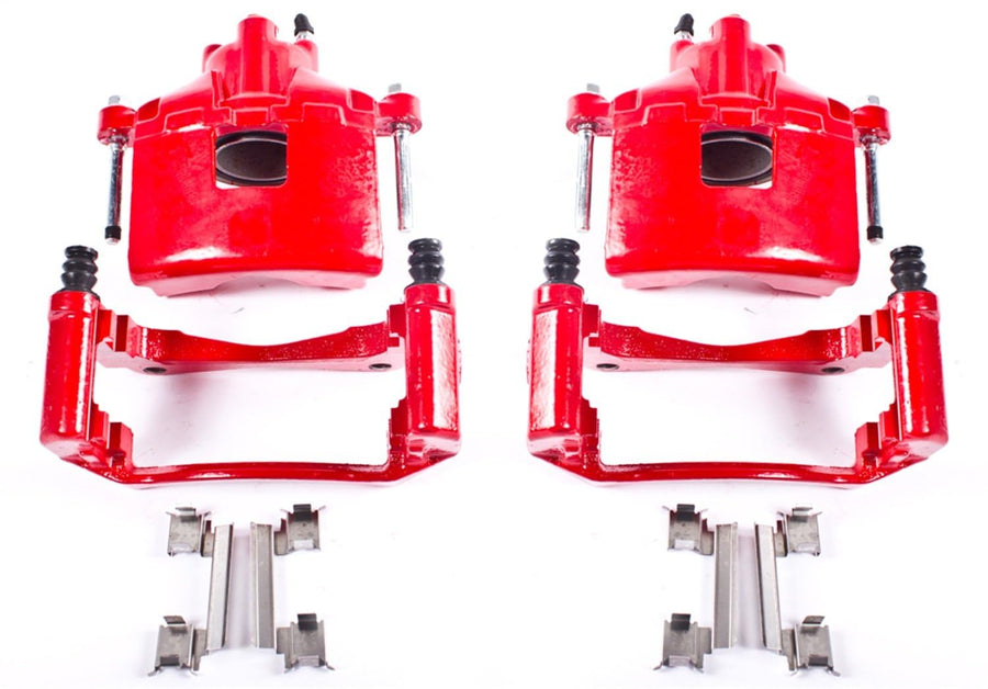 Power Stop S5034A Front Pair of High-Temp Red Powder Coated Calipers for Pontiac Grand Prix 2004 [Model Specific]