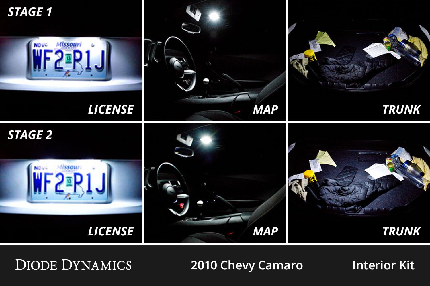 Diode Dynamics interior bulb pack LED compatible with Chevrolet Camaro 2010-2015, Stage 1