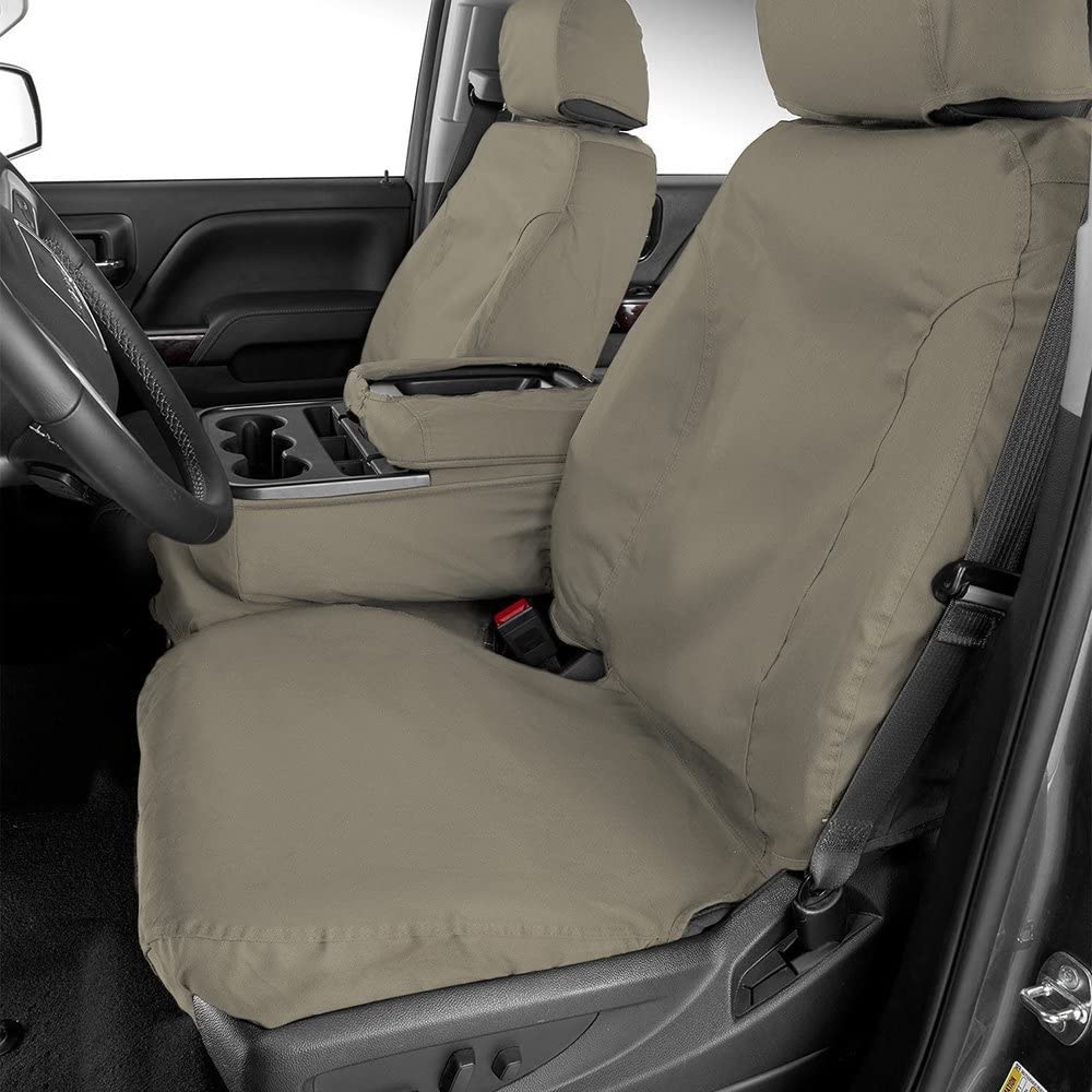 Covercraft SeatSaver Custom Fit Front Row Seat Cover for Select Dodge Durango Models - Polycotton (Misty Grey)